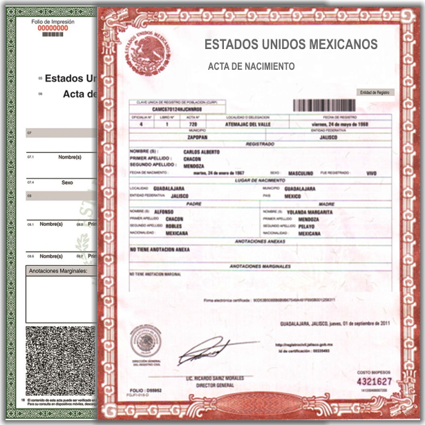 Acta de matrimonio en Coahuila de Zaragoza